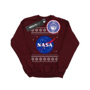NASA Mens Classic Fair Isle Sweatshirt / Burgundy